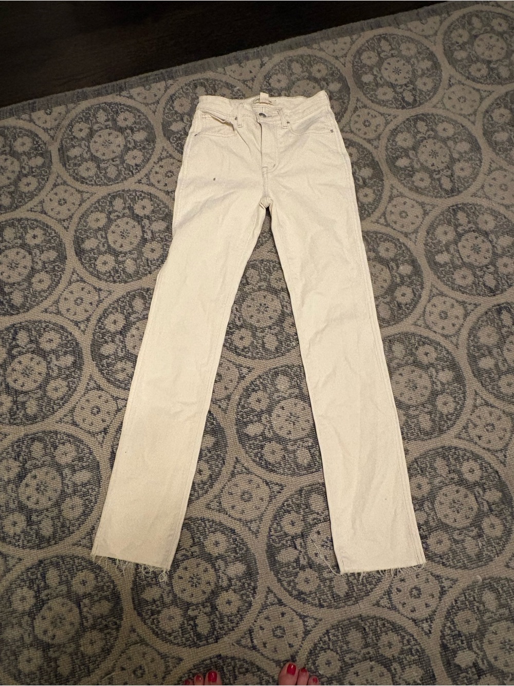 Madewell Mid-Rise Stovepipe Jeans in Size 25 - Never Worn - Cream/Ivory